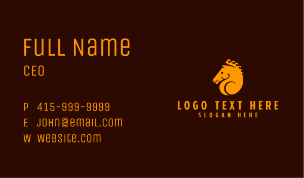 Orange Horse Gaming Business Card Design Image Preview