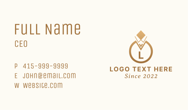 Modern Ring Jewel Accessory Business Card Design Image Preview