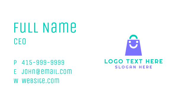 Fun Online Shopping App Business Card Design Image Preview