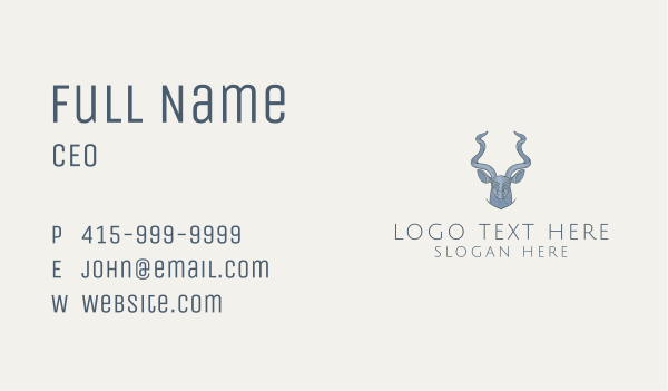 Gray Antelope Bust Business Card Design Image Preview