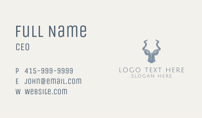 Gray Antelope Bust Business Card Image Preview