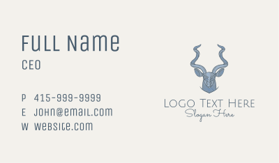 Gray Antelope Bust Business Card