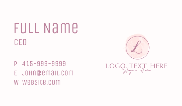 Feminine Watercolor Letter Business Card Design Image Preview