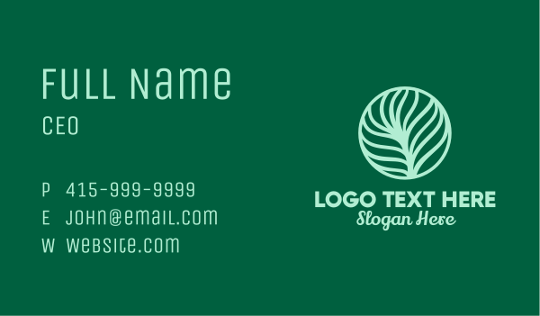 Green Plant Palm Leaf Business Card Design Image Preview
