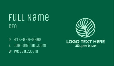 Green Plant Palm Leaf Business Card Image Preview