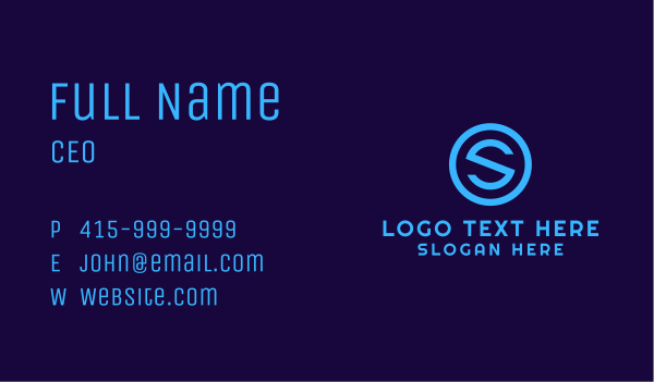 Blue Letter S Badge Business Card Design Image Preview