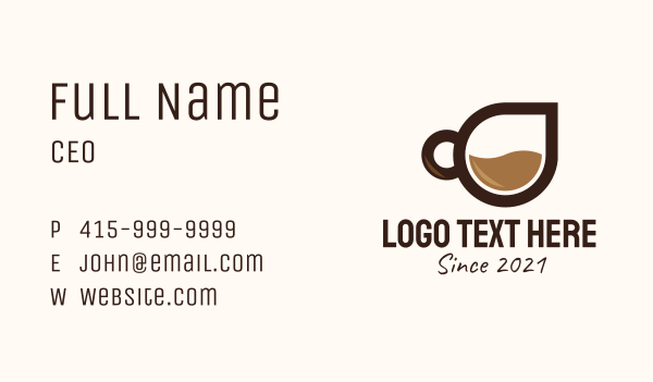 Coffee Droplet Cup  Business Card Design Image Preview