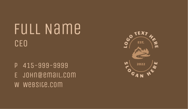 Vintage Mountain Travel Business Card Design Image Preview