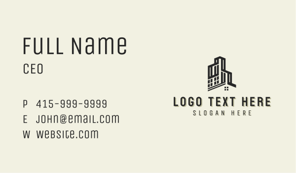 Residential Building Property Business Card Design Image Preview