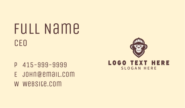 Gaming Monkey Primate Business Card Design Image Preview