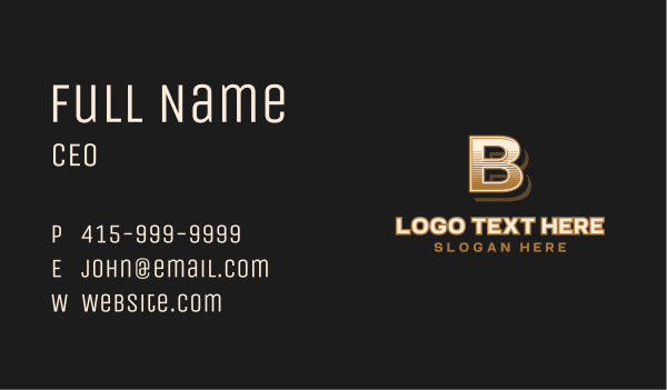 Upscale Stylish Brand Letter B Business Card Design Image Preview