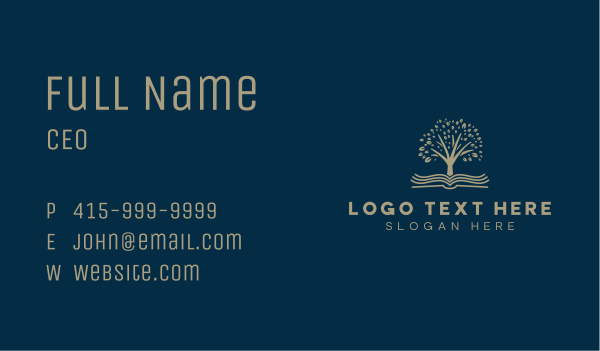 Learning Book Tree Business Card Design Image Preview