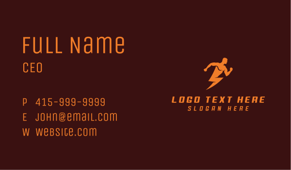 Lightning Bolt Man Business Card Design Image Preview