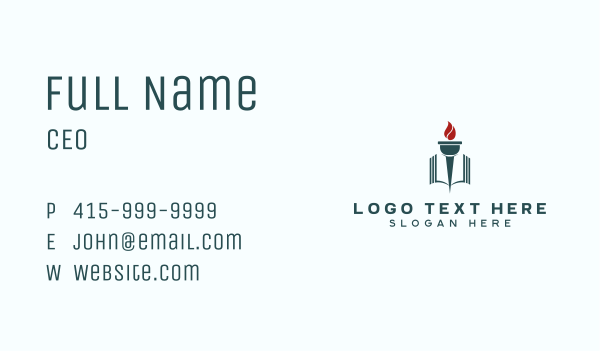 Book Torch Learning Institute Business Card Design Image Preview