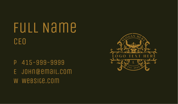 Retro Bull Ranch Business Card Design Image Preview