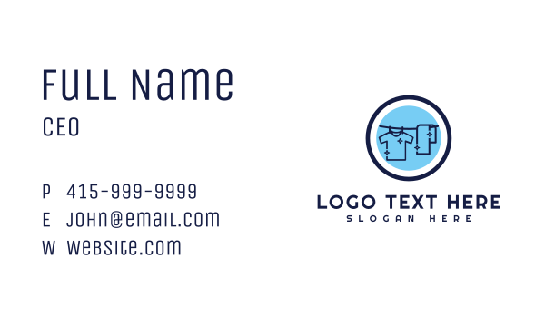 Minimalist Laundry Busines Business Card Design Image Preview