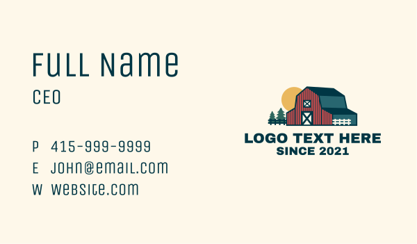 Rural Barn Farm Business Card Design Image Preview