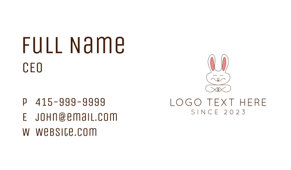 Cute Happy Bunny Business Card Design Image Preview