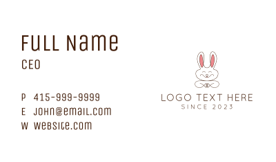 Cute Happy Bunny Business Card Image Preview