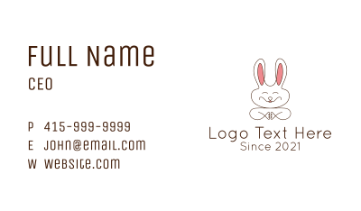 Cute Happy Bunny Business Card