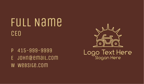 Sunrise Bicycle Outline Business Card Design Image Preview