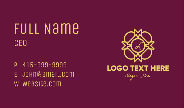 Golden Pattern Lettermark Business Card Design