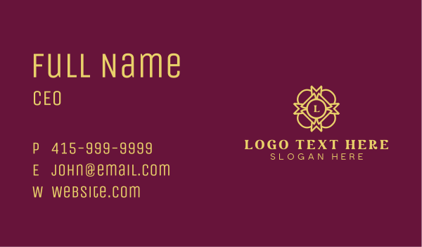 Golden Pattern Lettermark Business Card Design Image Preview