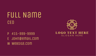 Golden Pattern Lettermark Business Card Image Preview