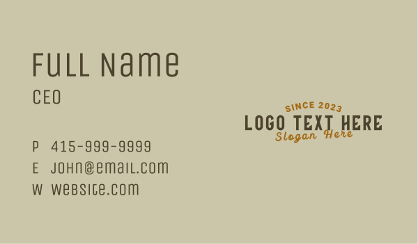 Retro Brand Wordmark Business Card Design Image Preview
