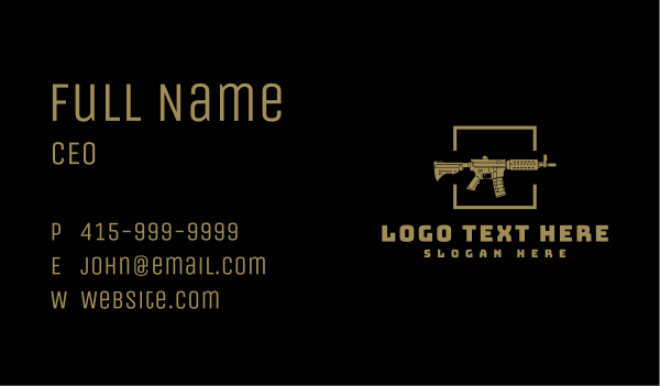 Gold Gun Firearm Business Card Design Image Preview
