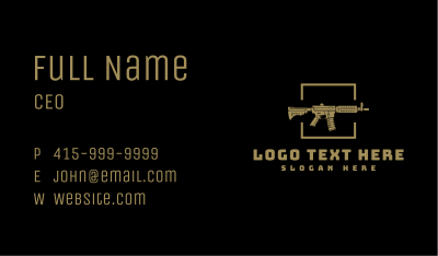 Gold Gun Firearm Business Card Image Preview