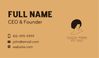 Woman Afro Beauty Salon  Business Card Image Preview