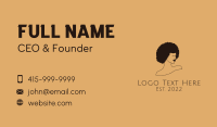 Woman Afro Beauty Salon  Business Card Design