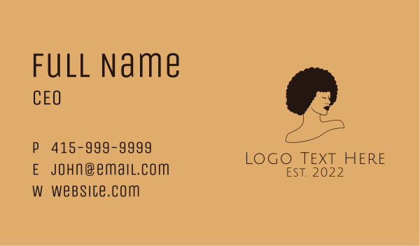 Woman Afro Beauty Salon  Business Card Design Image Preview