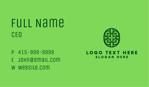 Green Eco Leaf Tile Business Card Design Image Preview