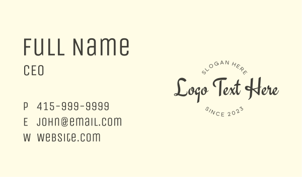 Brush Calligraphy Wordmark Business Card Design Image Preview