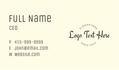 Brush Calligraphy Wordmark Business Card Image Preview