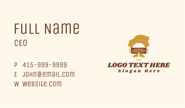 Vintage Hipster Sunglasses Business Card Design Image Preview