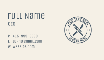 Pipe Wrench Plumbing Tool Business Card Image Preview