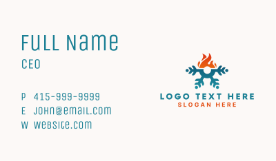Heating Flame Snowflake  Business Card