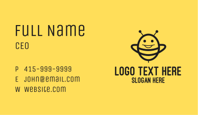 Black Happy Bee Business Card