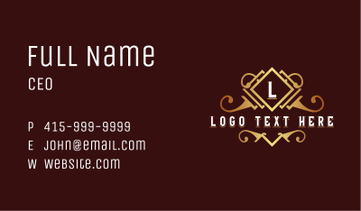 Luxury Crest Boutique Business Card Image Preview
