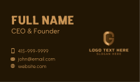 Elegant Crest Letter G Business Card Image Preview