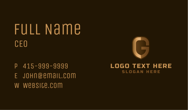 Elegant Crest Letter G Business Card Design Image Preview