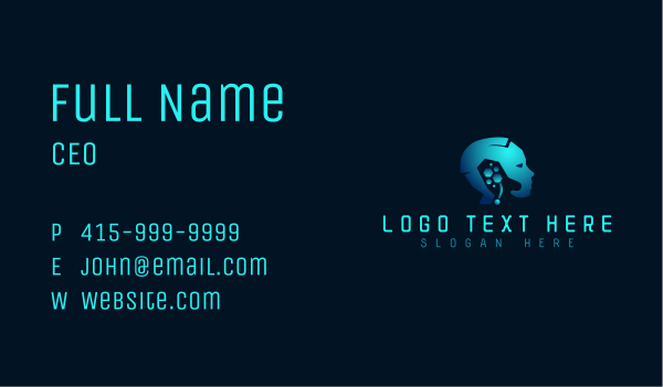 Robot Tech Head Business Card Design Image Preview