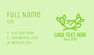 Organic Green Tea Cup Business Card