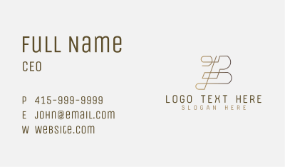 Gold Letter B Business Card Image Preview