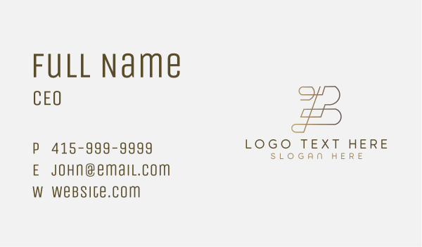 Gold Letter B Business Card Design Image Preview