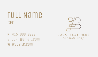 Gold Letter B Business Card