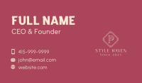 Vintage Boutique Letter P Business Card Image Preview